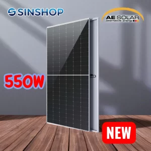 Tấm pin mặt trời N-type AE 550w 1 mặt kính - Cao Cấp