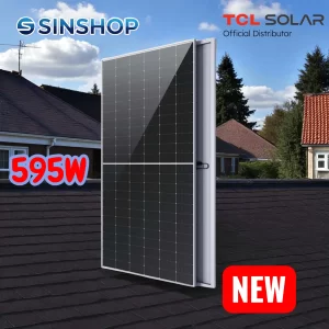 Tấm pin mặt trời N-type SUNPOWER 595w- 2 mặt kính-HSM-GFD-NM595