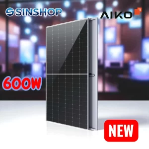 Tấm pin mặt trời N-type ABC AIKO 600w 1 mặt kính- Cao Cấp