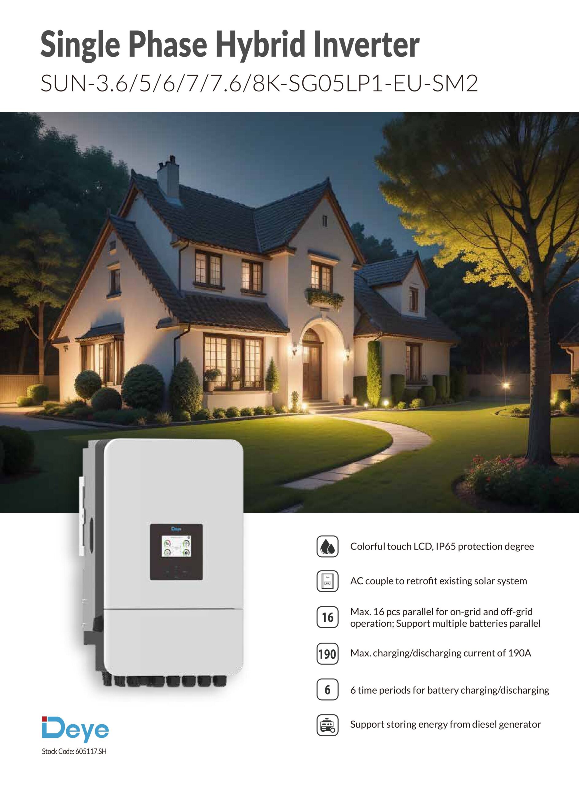 Inverter Hybrid Deye 6kw 1 pha – SUN-6K-SG05LP1-EU-SM2 (NEW 2025) - SIN ...